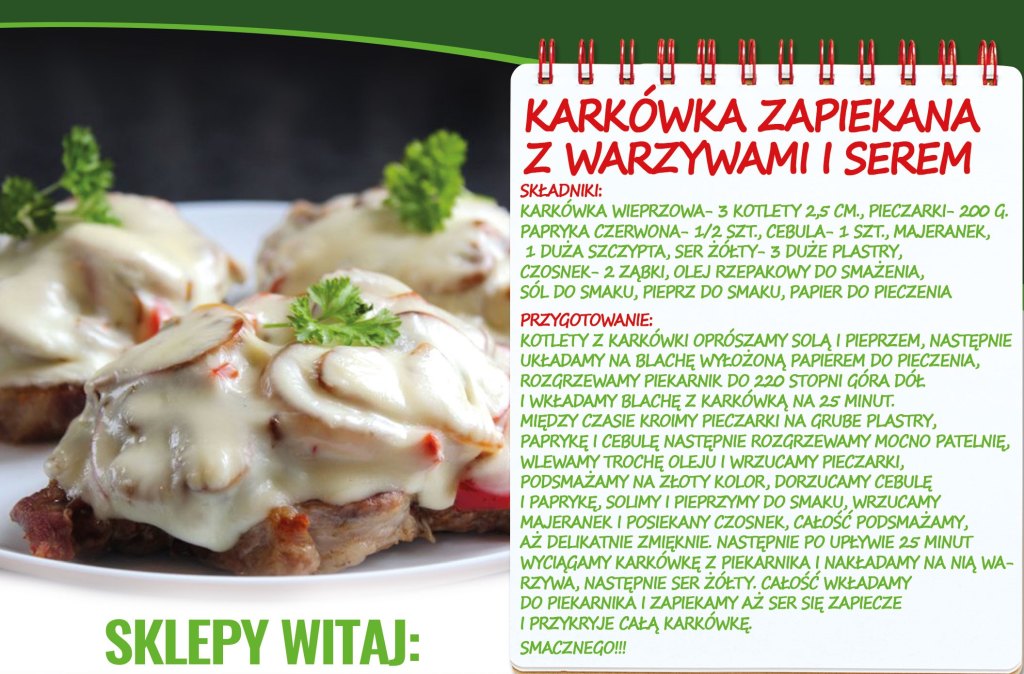 Karkówka zapiekana z warzywami i serem