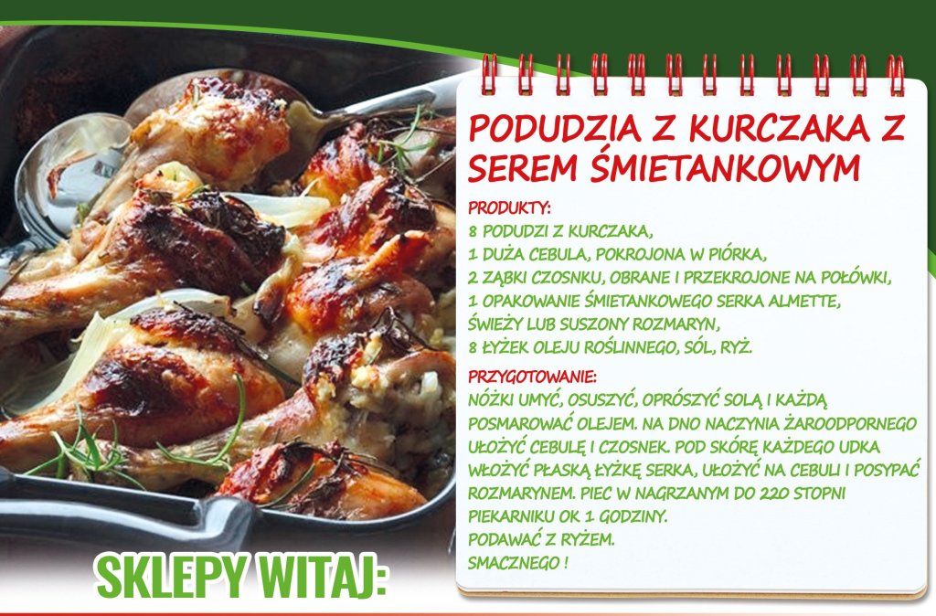 Podudzia z kurczaka z serem śmietankowym