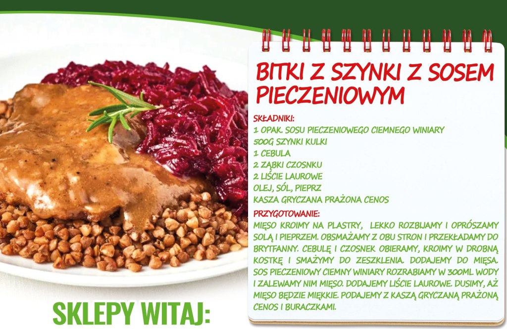 Bitki z szynki z sosem pieczeniowym
